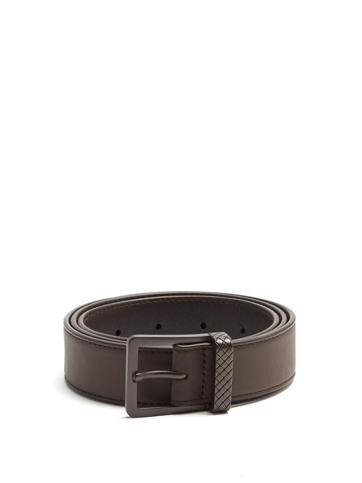 Bottega Veneta Intrecciato-engraved Leather Belt