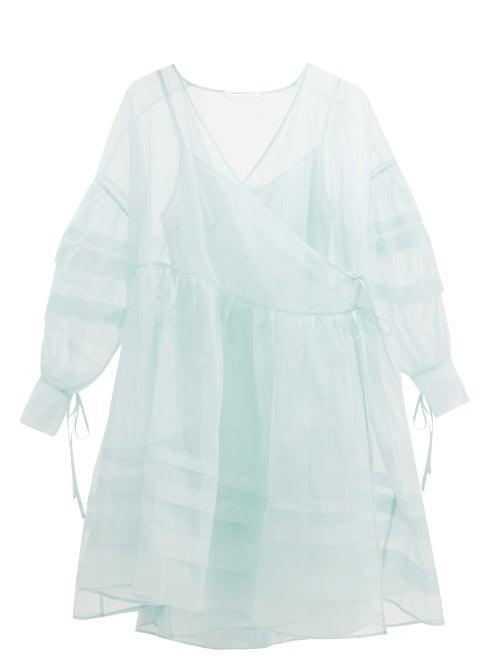 Cecilie Bahnsen - Amalie Wraparound Cotton-organdy Dress - Womens - Mint