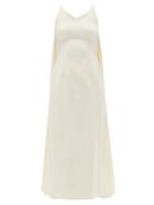 Matchesfashion.com Emilia Wickstead - Lina Cotton-blend Moir Cape Dress - Womens - Cream