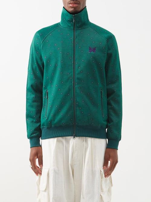Needles - Butterfly Logo Circle-jacquard Track Jacket - Mens - Green Print
