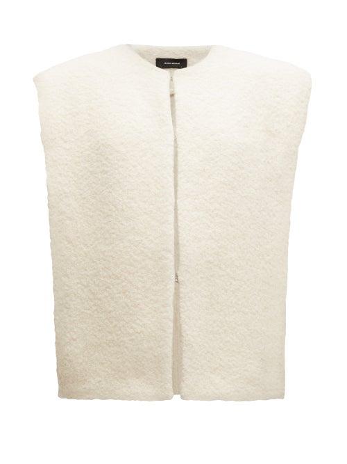 Matchesfashion.com Isabel Marant - Gwendia Wide-shoulder Boucl Gilet - Womens - Ivory