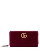 Matchesfashion.com Gucci - Gg Marmont Quilted Velvet Wallet - Womens - Purple