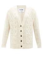 Re/done - 90s Oversized Cable-knit Wool Cardigan - Womens - Ivory