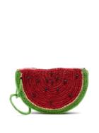 Matchesfashion.com Sensi Studio - Watermelon Toquilla Straw Clutch - Womens - Red Multi
