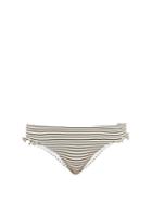 Matchesfashion.com Casa Raki - Ruffled Low-rise Striped Bikini Briefs - Womens - Black Stripe