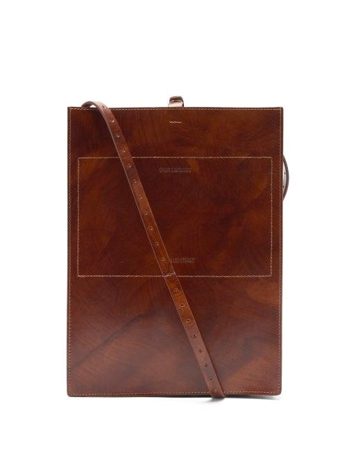 Our Legacy - Logo-debossed Leather Tote Bag - Mens - Brown