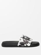 Alexander Mcqueen - Graffiti Moulded-logo Rubber Slides - Mens - White Black