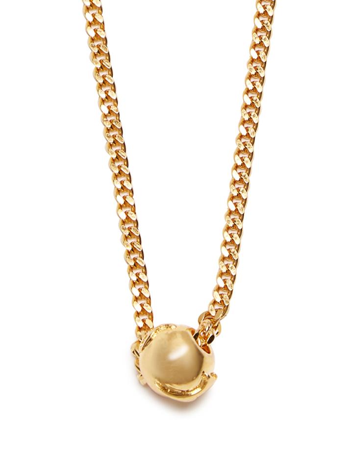 Black Dakini Bead-embellished Gold-vermeil Necklace