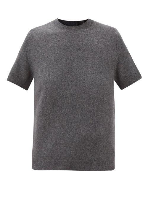 Cecilie Bahnsen - Honna Drawstring-cutout Cashmere-blend T-shirt - Womens - Grey