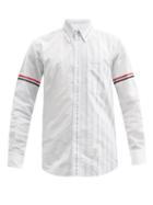 Matchesfashion.com Thom Browne - Striped-panel Cotton-poplin And Seersucker Shirt - Mens - White