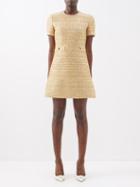 Valentino - Sequinned Tweed Mini Dress - Womens - Gold