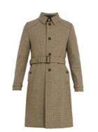 Prada Single-breasted Micro-checked Wool Overcoat