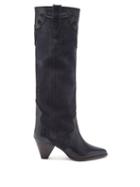 Matchesfashion.com Isabel Marant - Litz Suede And Leather Knee-high Boots - Womens - Black