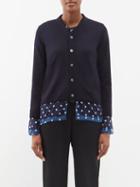 Comme Des Garons Comme Des Garons - Layered Wool Cardigan - Womens - Navy