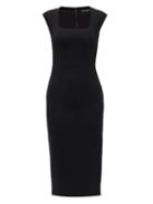 Matchesfashion.com Dolce & Gabbana - Cady Square-neckline Crepe Dress - Womens - Black
