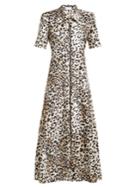 Raey Zip-front Leopard-print Twill Dress