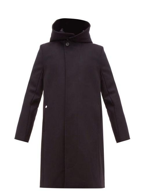 Matchesfashion.com Bless - Hooded Singe Breasted Wool Coat - Mens - Black