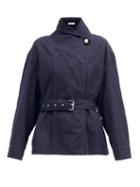 Matchesfashion.com Isabel Marant Toile - Prunille Belted Cotton-canvas Jacket - Womens - Navy