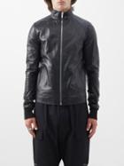 Rick Owens - High-neck Leather Jacket - Mens - Black