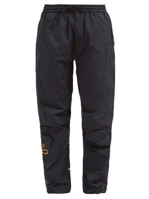 Matchesfashion.com Maharishi - Xian Crane Embroidered Twill Track Pants - Womens - Navy