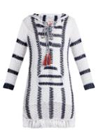 Anna Kosturova Cape Cod Striped-crochet Hooded Dress