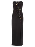 Versace - Safety-pinned Sequinned-crepe Gown - Womens - Black