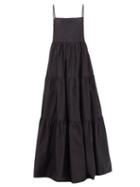 Matteau - Scoop-back Organic-cotton Poplin Maxi Dress - Womens - Black