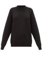 Matchesfashion.com Les Tien - High-neck Brushed-back Cotton Sweatshirt - Womens - Black