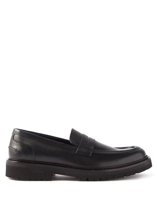 Vinnys - Richie Leather Penny Loafers - Mens - Black