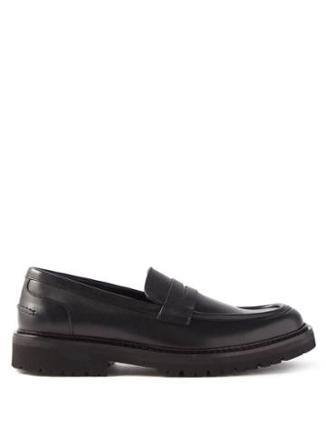 Vinnys - Richie Leather Penny Loafers - Mens - Black