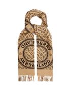 Matchesfashion.com Burberry - Monogram-print & Vintage-check Cashmere Scarf - Womens - Beige