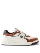 Valentino Garavani - Rockstud Leather Trainers - Mens - Brown White