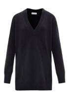 Raey - Recycled-cashmere Deep V-neck Sweater - Womens - Dark Navy