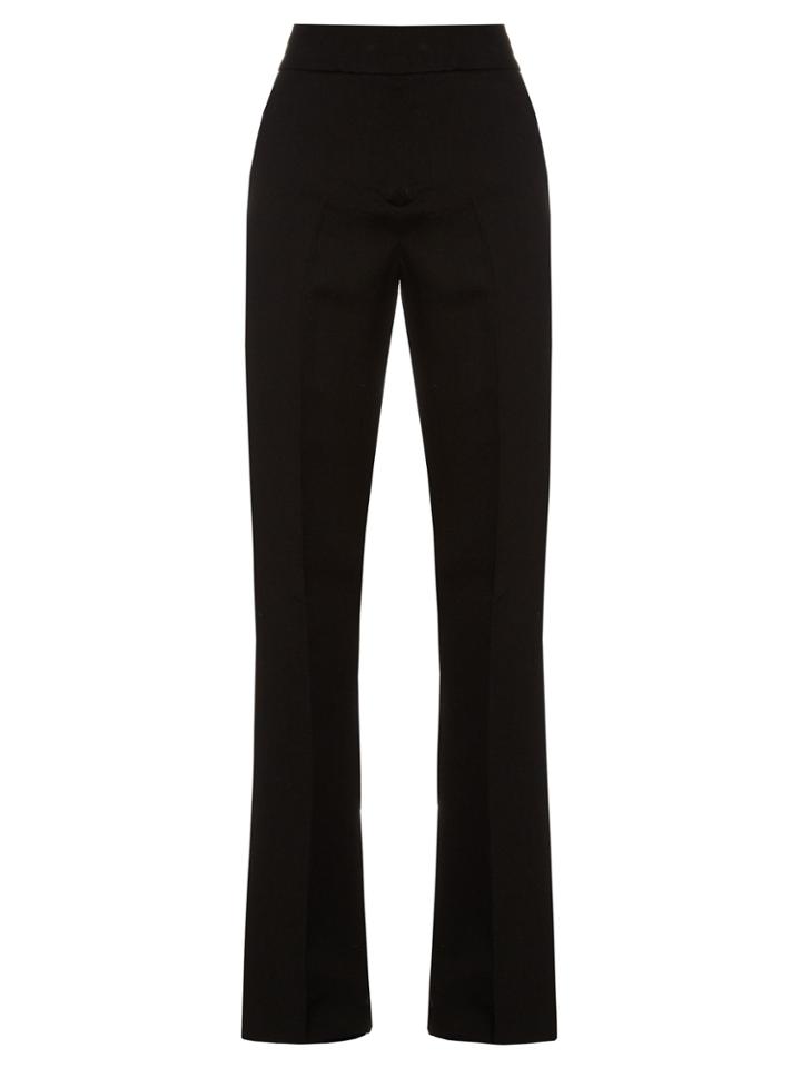Marni High-rise Flared Silk And Wool-blend Trousers