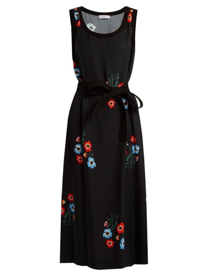 Sonia Rykiel Floral-print Tie-waist Crepe Dress