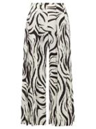 Matchesfashion.com Pleats Please Issey Miyake - Aroma Zebra Print Pleated Trousers - Womens - White Black