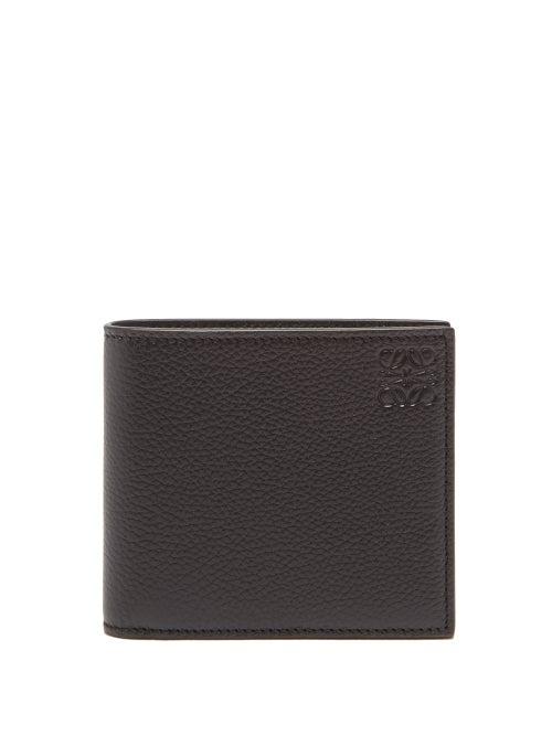 Loewe - Anagram-embossed Grained-leather Bi-fold Wallet - Mens - Black