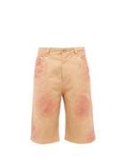 Matchesfashion.com Jacquemus - Terraio Spray-painted Cotton-canvas Shorts - Mens - Orange