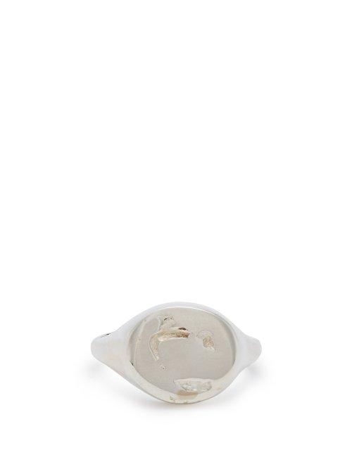 Matchesfashion.com Pearls Before Swine - Distressed Sterling Silver Signet Ring - Mens - Silver