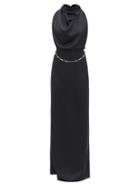 Ladies Rtw The Attico - Chain-embellished Open-back Satin Dress - Womens - Black