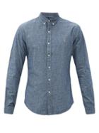 Matchesfashion.com Polo Ralph Lauren - Logo-embroidered Slim-fit Chambray Shirt - Mens - Dark Indigo