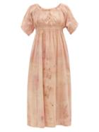 Matchesfashion.com Mimi Prober - Maria Botanical-dyed Cotton-voile Dress - Womens - Pink
