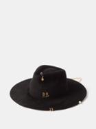 Ruslan Baginskiy - Chain-strap Felt Fedora - Womens - Black
