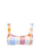 Matchesfashion.com Solid & Striped - The Elle Gingham Scoop-neck Bikini Top - Womens - Multi