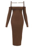 Jacquemus - Sierra Ribbed-knit Midi Dress - Womens - Brown