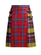 Matchesfashion.com Versace - Pleated Checked Tartan Skirt - Womens - Red Multi