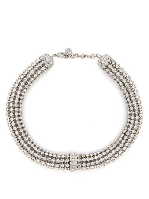 Matchesfashion.com Miu Miu - Crystal Embellished Necklace - Womens - Crystal