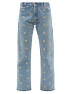 Ladies Rtw Re/done - X Levi's 70s Floral-embroidered Upcycled Jeans - Womens - Denim