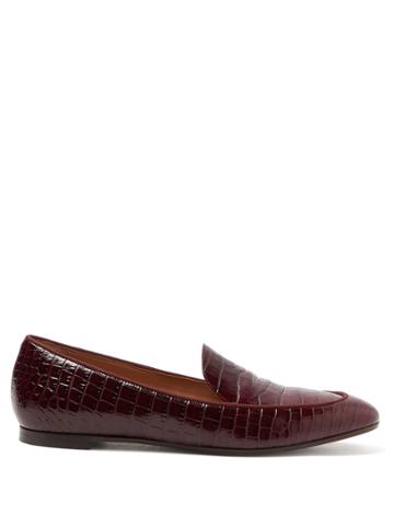 Aquazzura Pursuit Crocodile-effect Leather Loafers