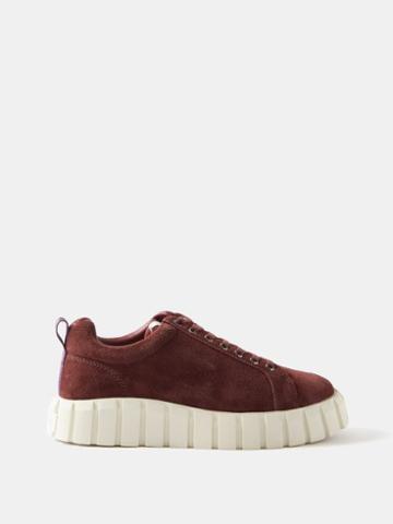 Eytys - Odessa Chunky-sole Suede Trainers - Mens - Burgundy